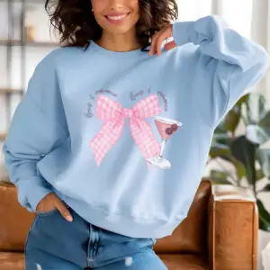 Baby blue sweatshirt with romantic bows – pastel perfection from Bhoomkins’ Coquette Collection