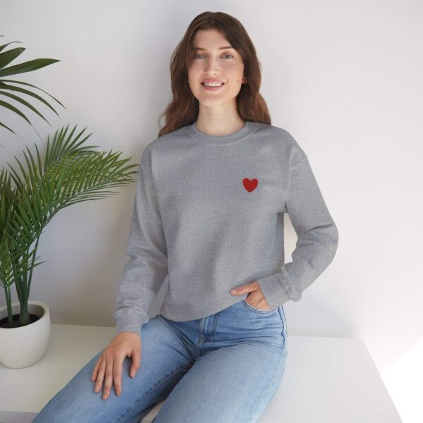 Sport Grey sweatshirt with Red Heart – feminine and minimal, from Bhoomkins’ Sweatshirt collection