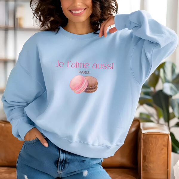 Light Blue sweatshirt with Donut print - feminine and minimal, from Bhoomkins’ sweatshirt collection
