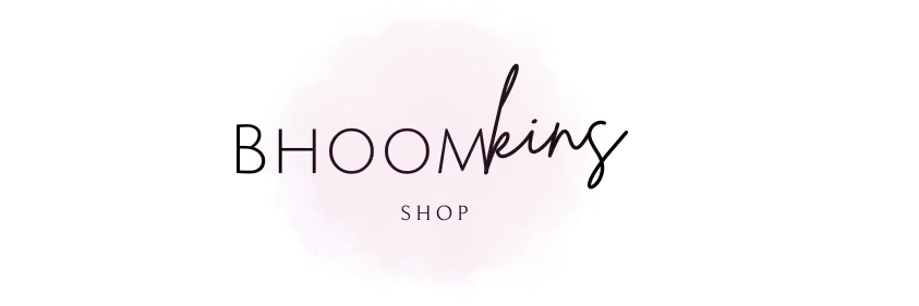 Logo for Bhoomkins Shop with pink background